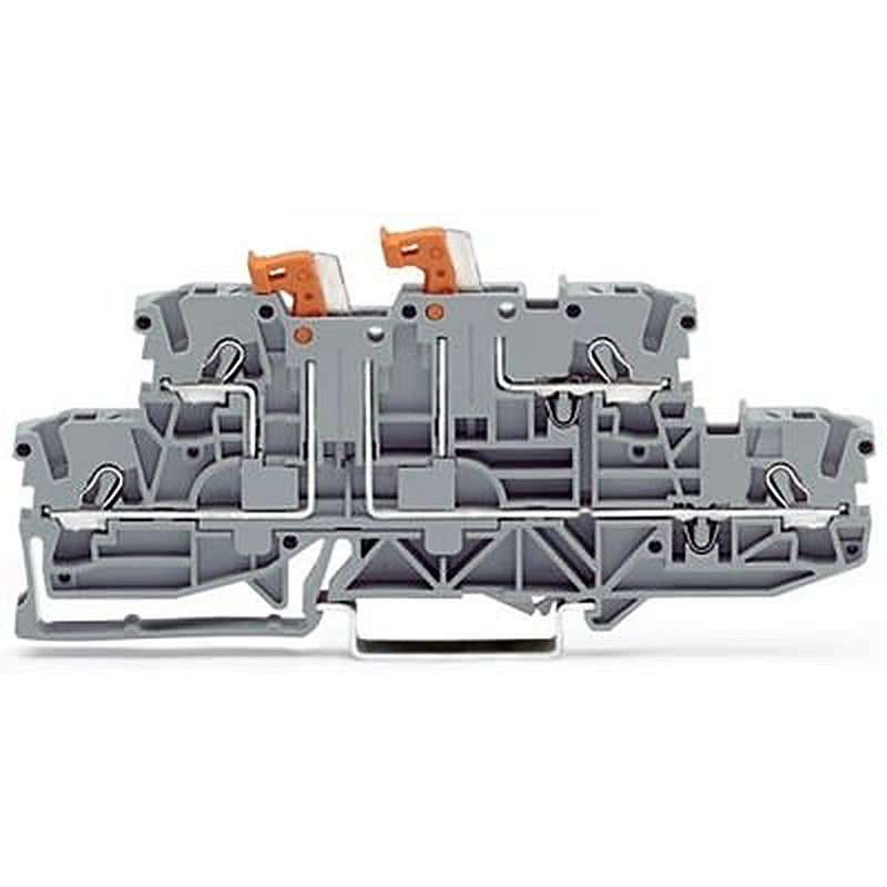 WAGO 2002-2951 TOPJOB S Series Knife Disconnect Terminal Block Grey, 2.5mm², 2-Level, Push-in, IECEx/ATEX/CSA