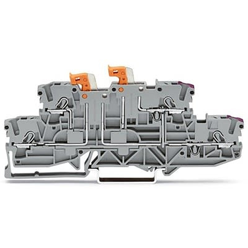 WAGO 2002-2958 TOPJOB S Series Knife Disconnect Terminal Block Grey, 2.5mm², 2-Level, Push-in, IECEx/ATEX/CSA