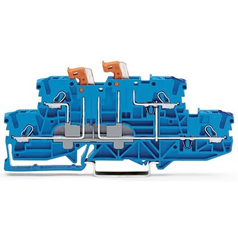 WAGO TOPJOB S Series Knife Disconnect Terminal Block Blue, 2.5mm², 2-Level, Push-in, IECEx/ATEX/CSA