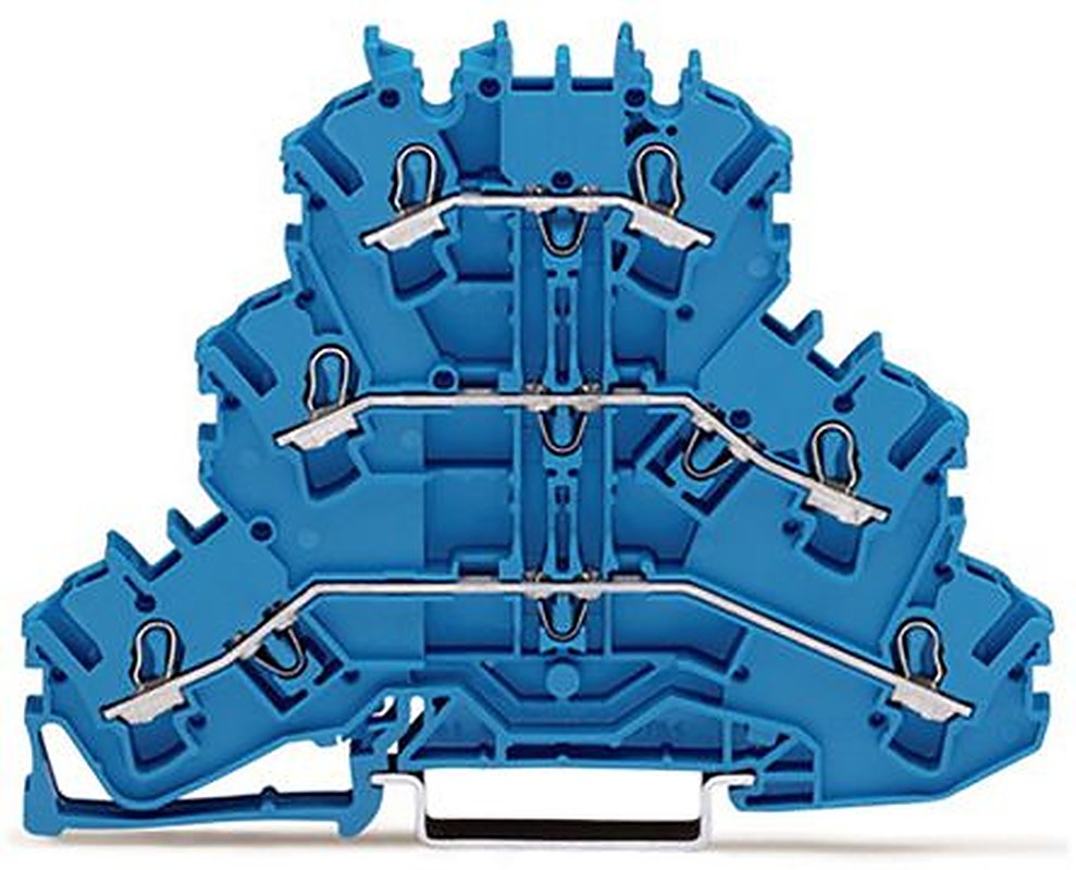 WAGO 2002-3204 Feed Through Terminal Block Blue, 2.5mm², 3-Level, Cage Clamp, IECEx/ATEX
