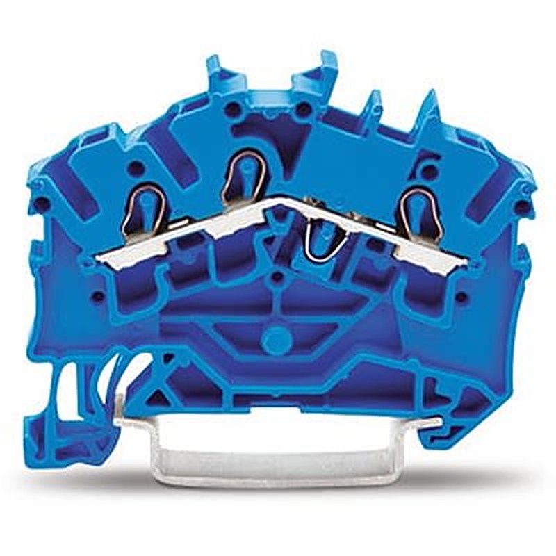 WAGO 2002-6304 TOPJOB S Series DIN Rail Terminal Block Blue, 2.5mm², 1-Level, Push-in, IECEx/ATEX/CSA