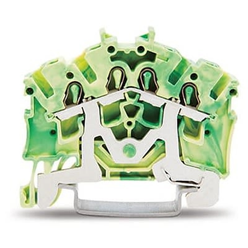 WAGO TOPJOB S Series Earth Terminal Block Yellow, Green, 2.5mm², 1-Level, Push-in, IECEx/ATEX/CSA