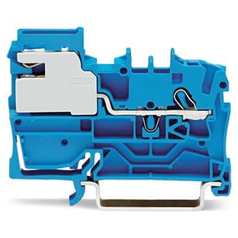 WAGO 2002-7114 TOPJOB S Series DIN Rail Terminal Block Blue, 2.5mm², 1-Level, Cage Clamp, ATEX, EAC Ex, IECEx