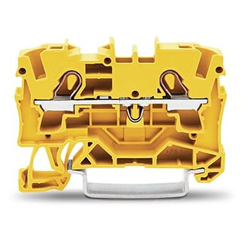 WAGO 2004-1206 TOPJOB S Series DIN Rail Terminal Block Yellow, 4mm², 1-Level, Push-in, IECEx/ATEX/CSA
