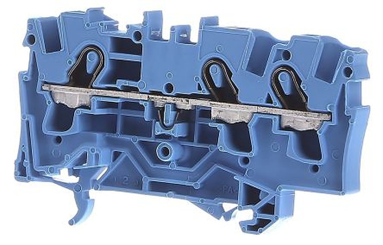 WAGO 2004-1304 DIN Rail Terminal Block Blue, 4mm², 1-Level, Cage Clamp, IECEx/ATEX