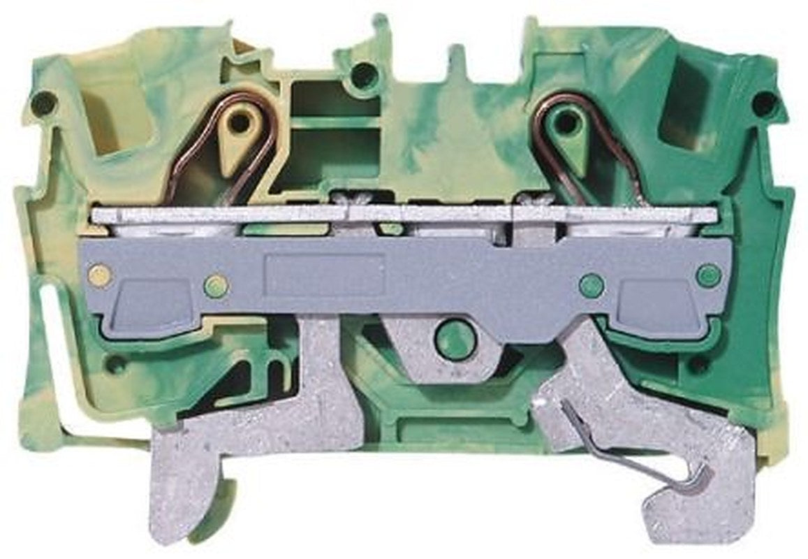 WAGO 2006-1207 Earth Terminal Block Yellow, Green, 6mm², 1-Level, Cage Clamp, IECEx/ATEX