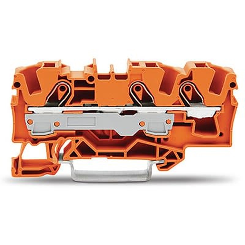 WAGO 2006-1302 TOPJOB S Series DIN Rail Terminal Block Orange, 6mm², 1-Level, Push-in, IECEx/ATEX/CSA