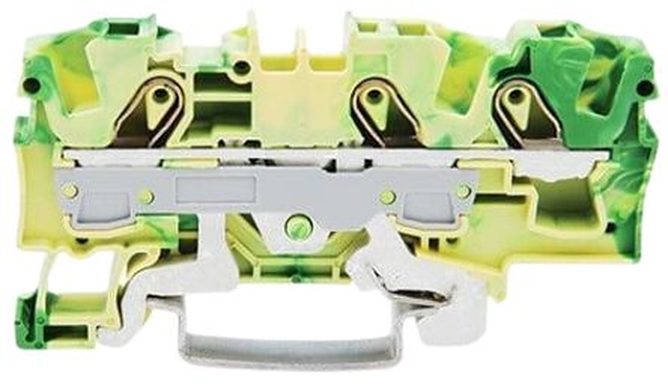 WAGO 2006-1307 Earth Terminal Block Green, Yellow, 6mm², 1-Level, Cage Clamp, IECEx/ATEX