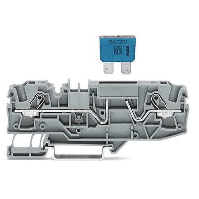 WAGO 2006-1681 22 (TOPJOB S) Series Fuse Terminal Block Grey, 6mm², 1-Level, Push-in Spring, CSA