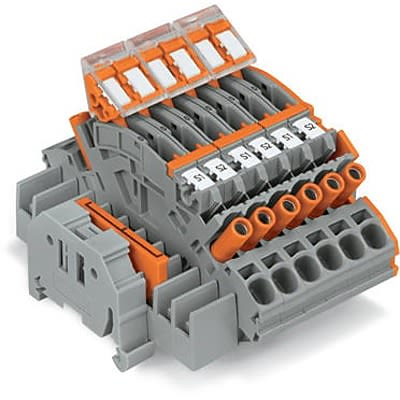 WAGO 2007-8876 TOPJOB S Series Terminal Block Green, Yellow, 6mm², 1-Level, Cage Clamp