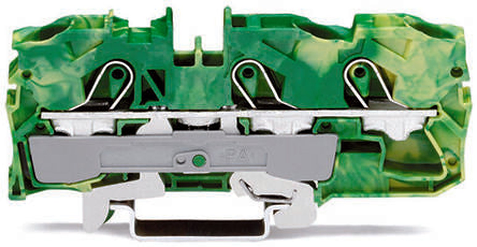 WAGO 2010-1307 Earth Terminal Block Yellow, Green, 10mm², 1-Level, Cage Clamp, ATEX, IECEx