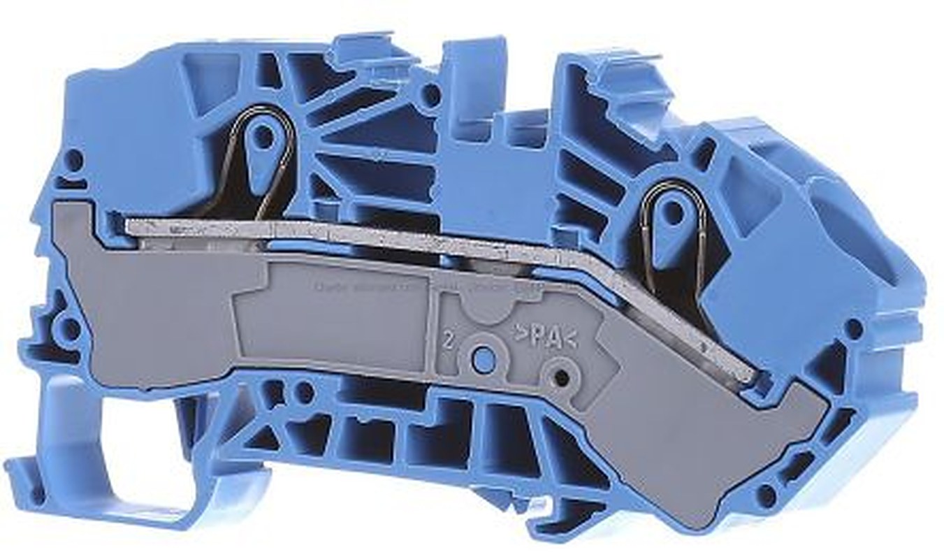WAGO 2016-7604 Terminal Block Blue, 16mm², 1-Level, Cage Clamp