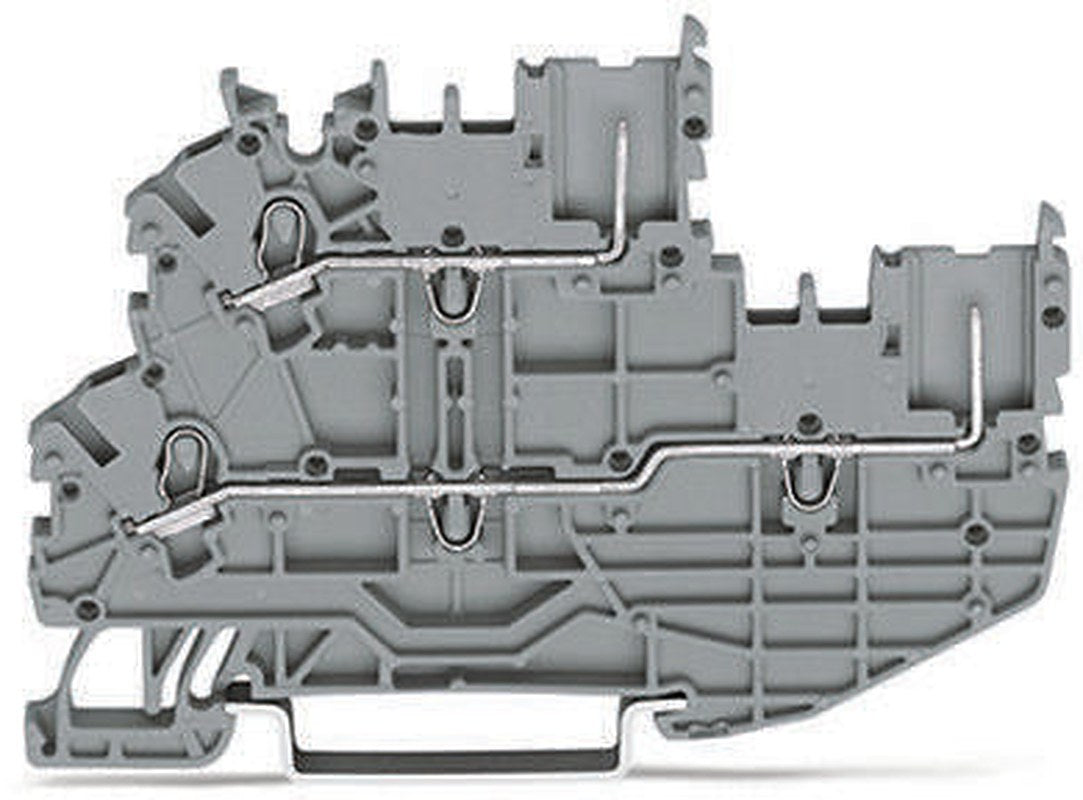 WAGO 2020-2201 DIN Rail Terminal Block Grey, 1mm², 2-Level, Cage Clamp