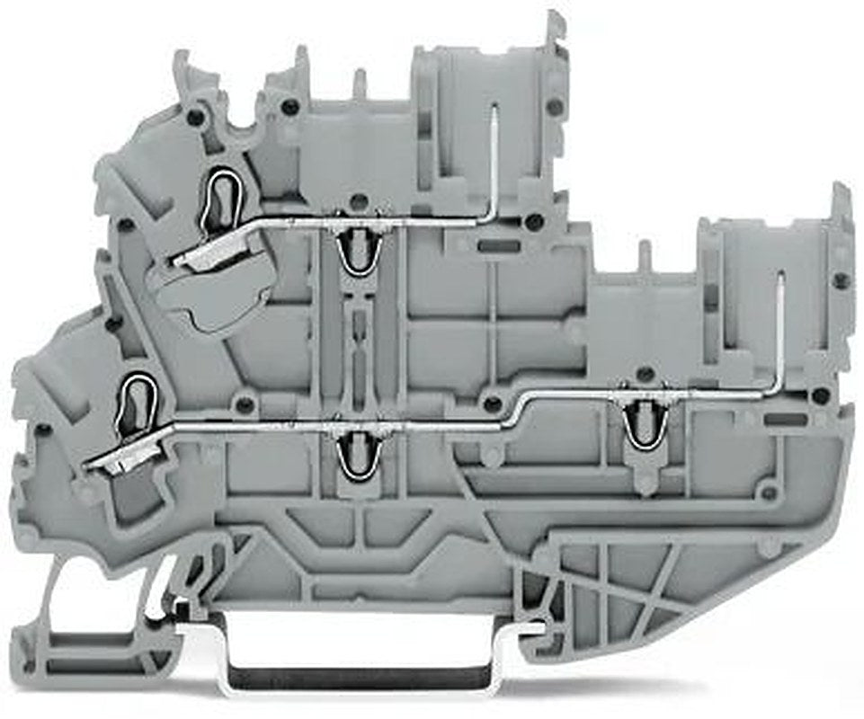WAGO 2022-2201 DIN Rail Terminal Block Grey, 2.5mm², 2-Level, Cage Clamp
