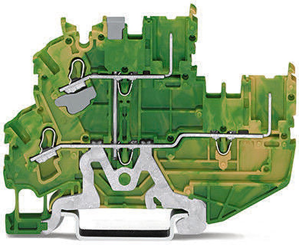 WAGO 2022-2207 DIN Rail Terminal Block Yellow, Green, 2.5mm², 2-Level, Cage Clamp