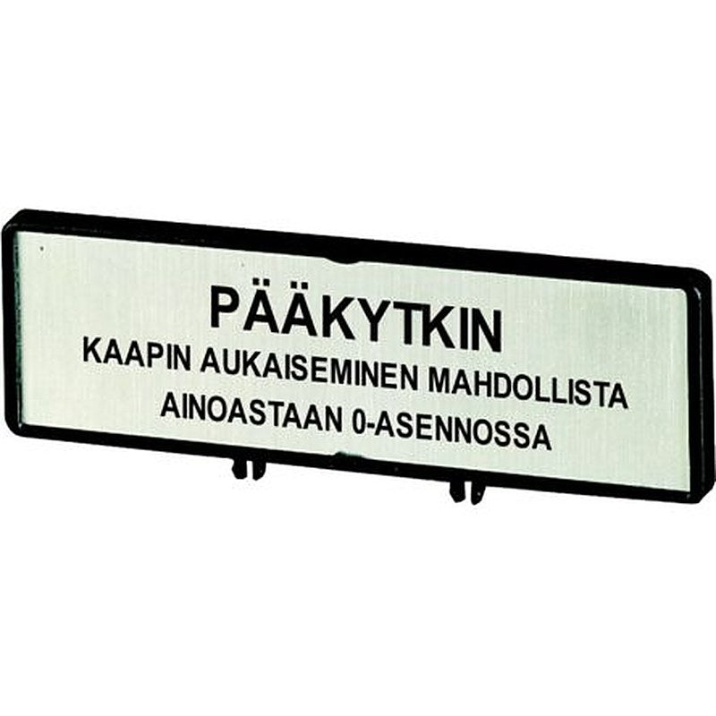Eaton Label for Use with P3, T5B, T5, Pre-printed "Only Open Main Switch when in 0 Position