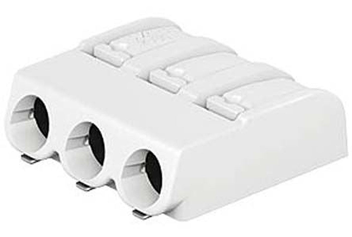 WAGO 2061 Series PCB PCB Terminal Block Female Cage Clamp, 3-Pole, 10A, 17.5 A, 3-Way