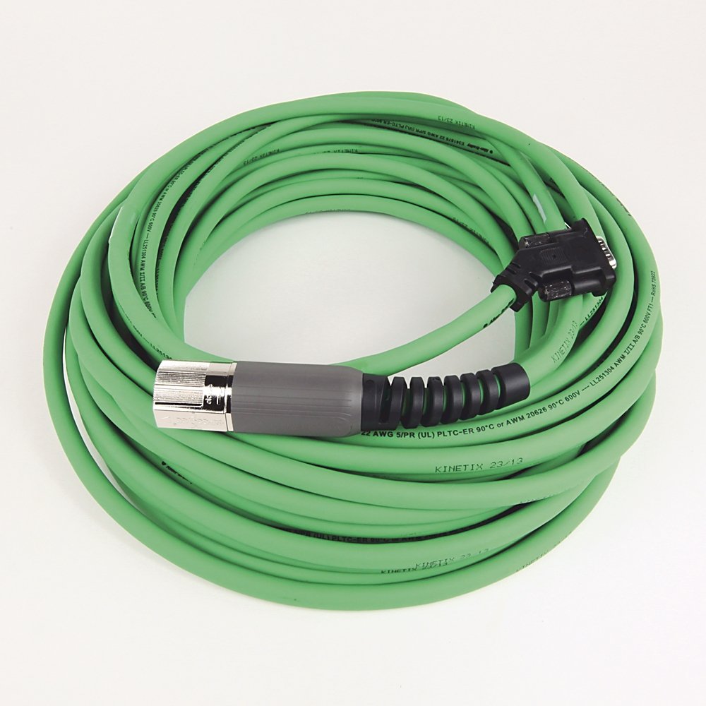 SpeedTEC Cable, Motor Feedback Only, SpeedTec DIN Connector, Drive-end, D-sub, SIN/COS High-Resolution/Resolver Encoder Type, Standard (Non-Flex), 20 Meters