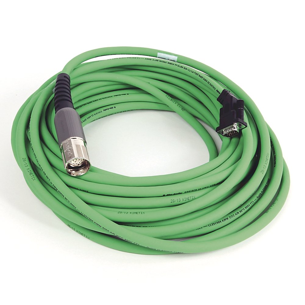 SpeedTEC Cable, Motor Feedback Only, SpeedTec DIN Connector, Drive-end, D-sub, SIN/COS High-Resolution/Resolver Encoder Type, Continuous-Flex, 15 Meters