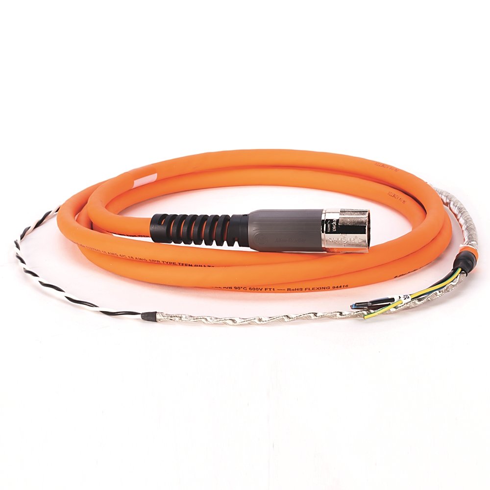 SpeedTEC Cable, Motor Power With Brake Wires, SpeedTec DIN Connector, Drive-end, Flying-lead, 16 AWG, Continuous-Flex, 4 Meters