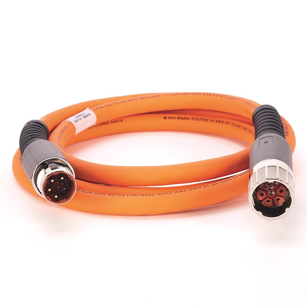 SpeedTEC Cable, Motor Power With Brake Wires, SpeedTec DIN Connector, Extension Receptable (SpeedTec ready), 16 AWG, Continuous-Flex, 15 Meters
