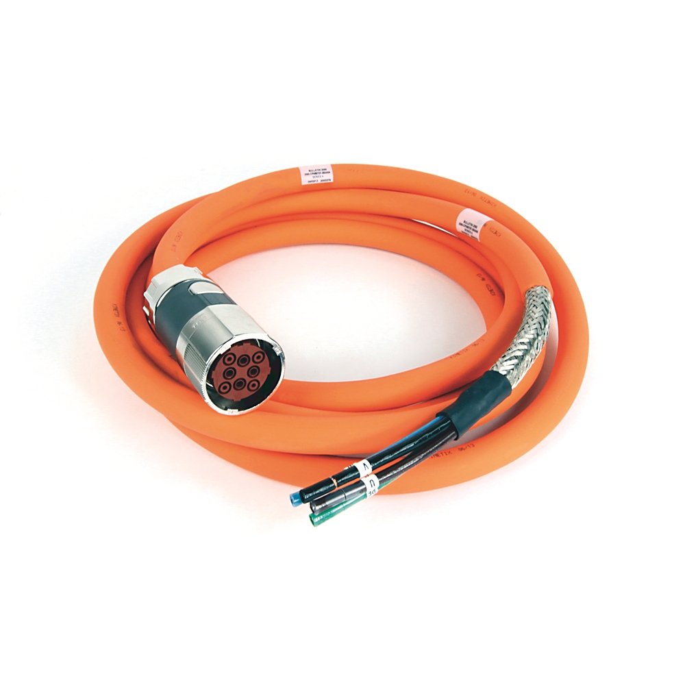 SpeedTEC Cable, Motor Power Only, SpeedTec DIN Connector, Drive-end, Flying-lead, 10 AWG, Standard (Non-Flex), 25 Meters