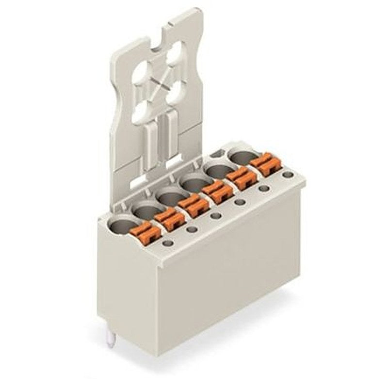 WAGO 2091 Series Straight Push-in PCB Socket, 6-Contact, 1 Row, 3.5 mm Pitch Push Button