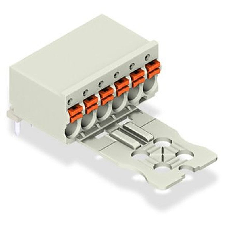 WAGO 2091 Series Angled Push-in PCB Connector, 10-Contact, 1 Row, 3.5 mm Pitch Solder