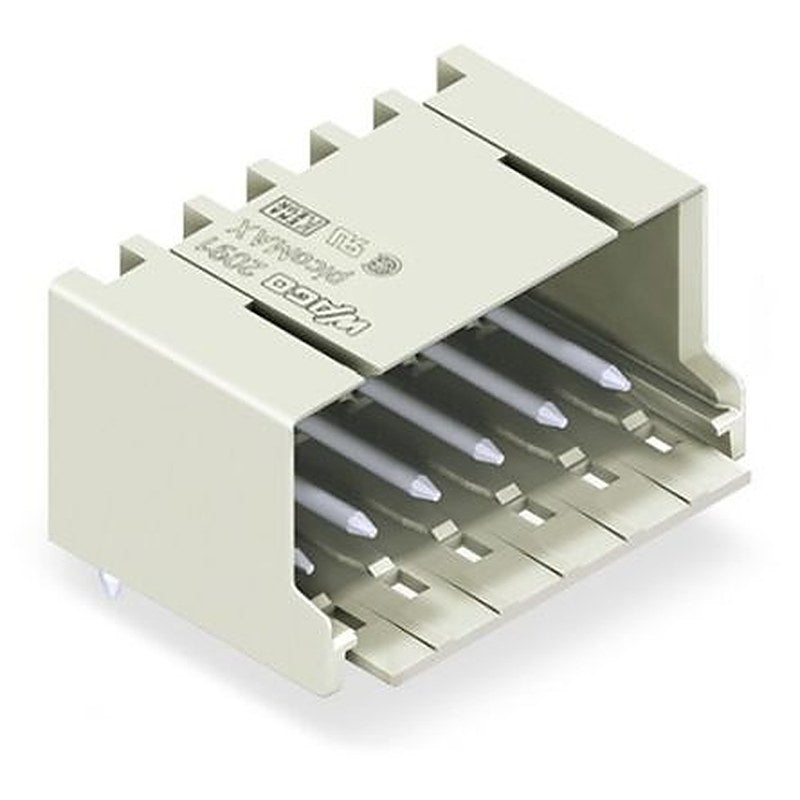 WAGO 2091 Series Angled PCB PCB Header, 6 Contact(s), 3.5 mm Pitch, 1 Row, Shrouded