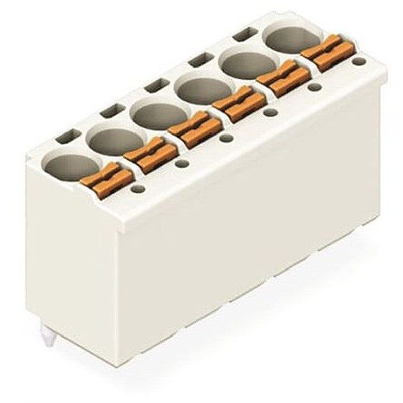 WAGO 2092 Series Straight Push-in PCB Socket, 6-Contact, 1 Row, 5 mm Pitch Push Button