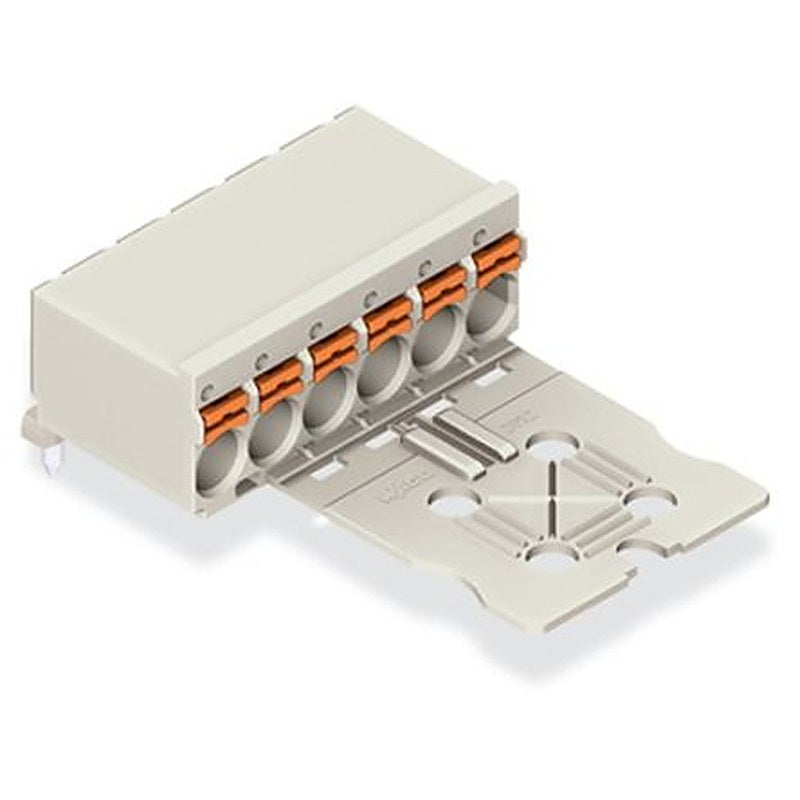 WAGO 2092 Series Angled PCB PCB Header, 5-Contact, 1 Row, 5 mm Pitch Solder