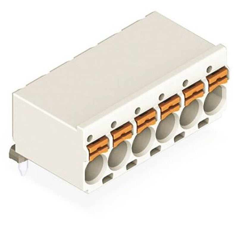 WAGO 2092 Series Angled Push-in PCB Connector, 5-Contact, 1 Row, 5 mm Pitch Solder