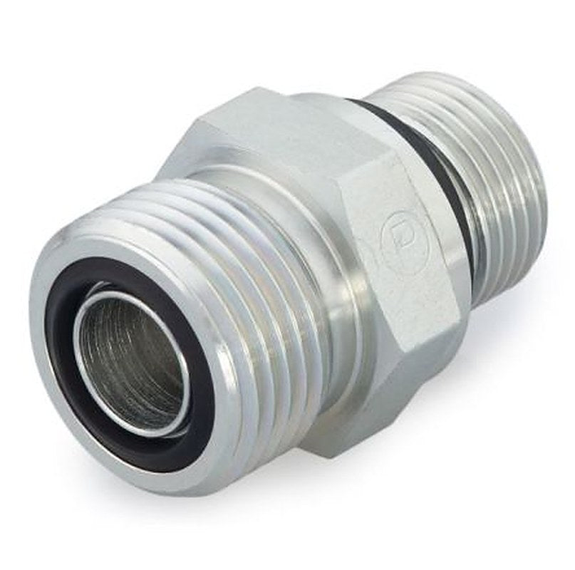 Parker 20F42EDMLOS Hydraulic Straight Threaded Adapter Male 1.25 in to Male 1/4-19 in BSPP Nickel Plated Zinc Steel
