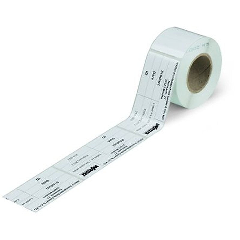 WAGO White Yellow Print Label Roll, 33 mm Width, 500 Per Roll Qty