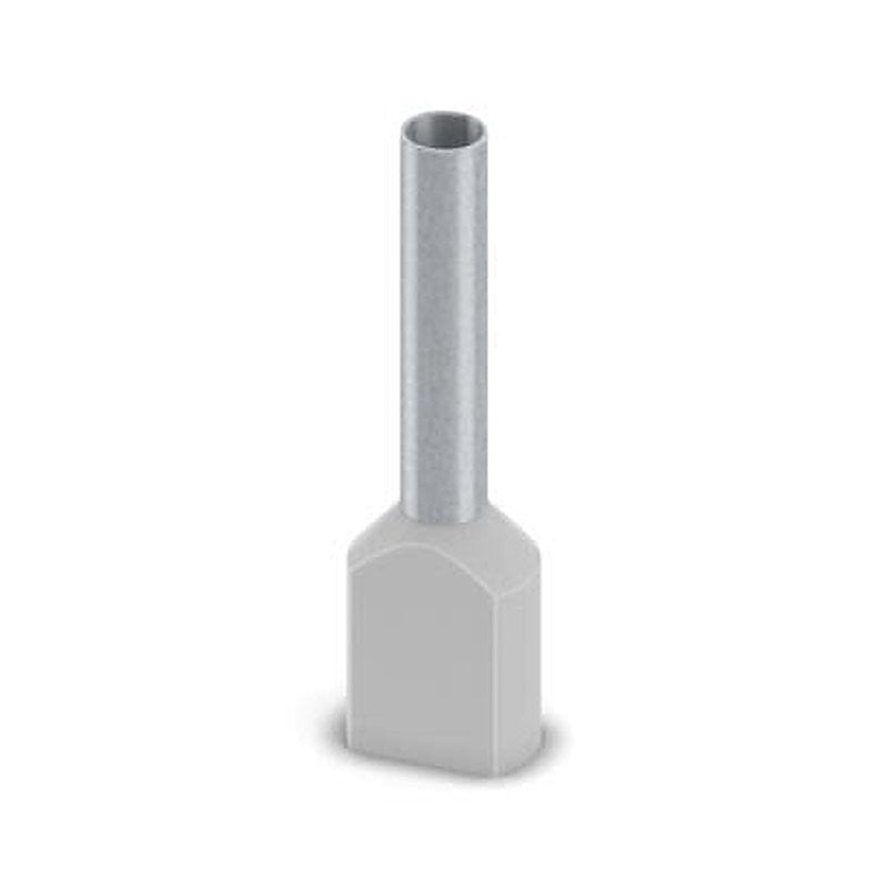 Phoenix Contact, Ferrule A Insulated Bootlace Ferrule, 18 mm Pin Length, 3.8 mm Pin Diameter, Grey to 12 AWG Wire Size