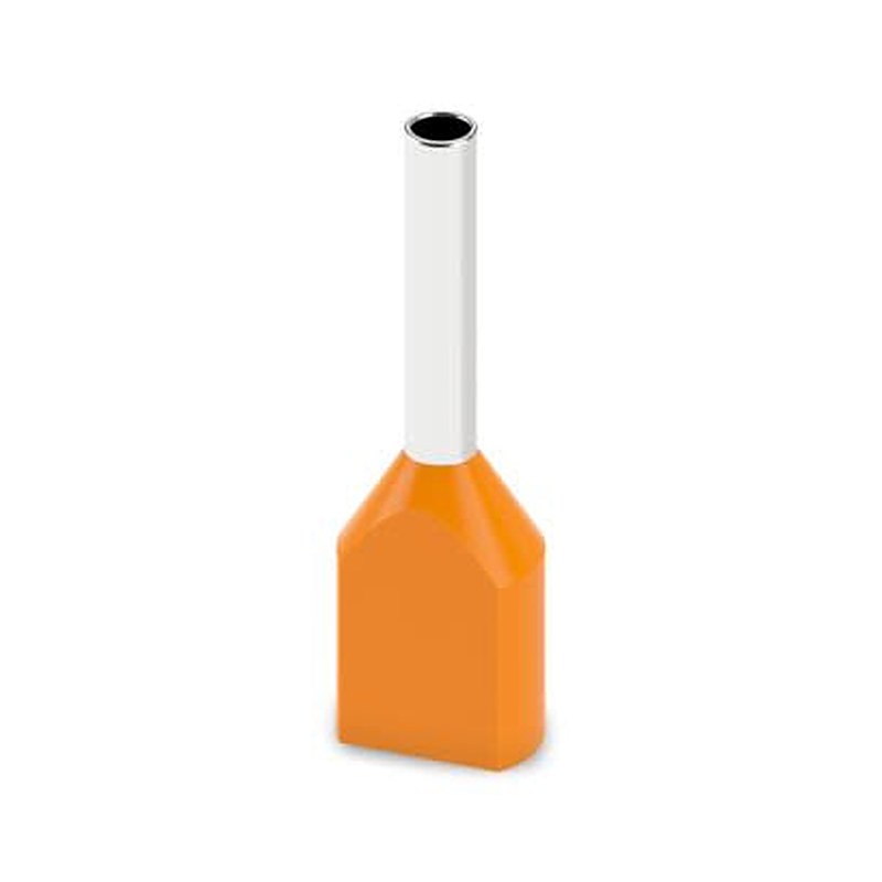 Phoenix Contact Insulated Ferrule, 8 mm Pin Length, 1.5 mm Pin Diameter, Orange to 20 AWG Wire Size