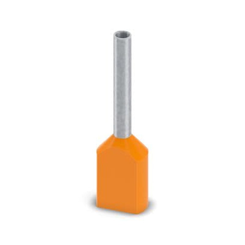 Phoenix Contact Insulated Bootlace Ferrule, 10 mm Pin Length, 1.5 mm Pin Diameter, Orange to 20 AWG Wire Size