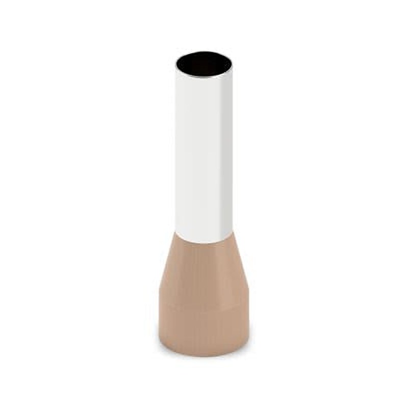 Phoenix Contact, AI 25 22 BN Insulated Ferrule, 22 mm Pin Length, 7.3 mm Pin Diameter, Brown to 4 AWG Wire Size