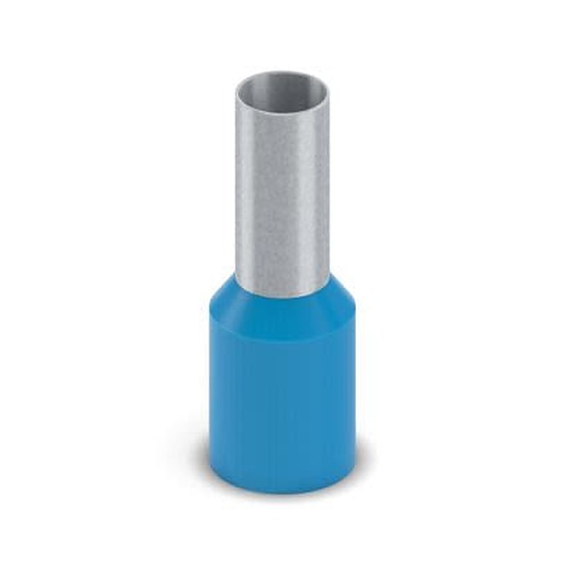 Phoenix Contact, AI 16-12 BU-1500 Insulated Bootlace Ferrule, 12 mm Pin Length, 5.8 mm Pin Diameter, Blue to 6 AWG Wire