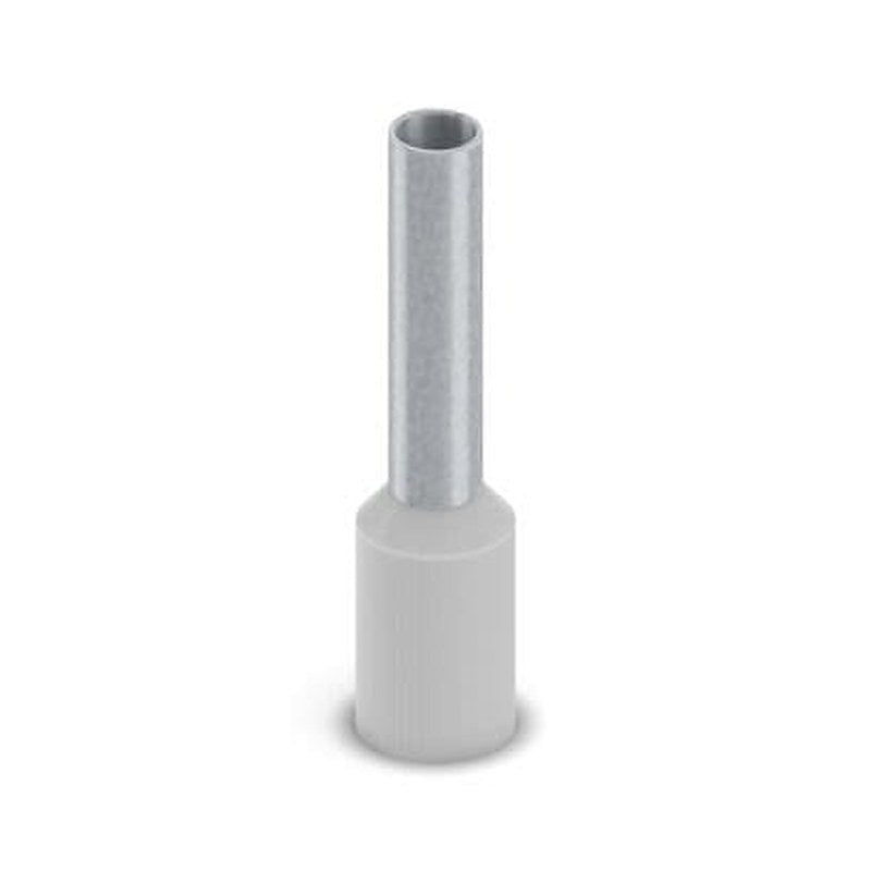 Phoenix Contact, AI Insulated Bootlace Ferrule, 12 mm Pin Length, 2.8 mm Pin Diameter, Grey to 12 AWG Wire Size