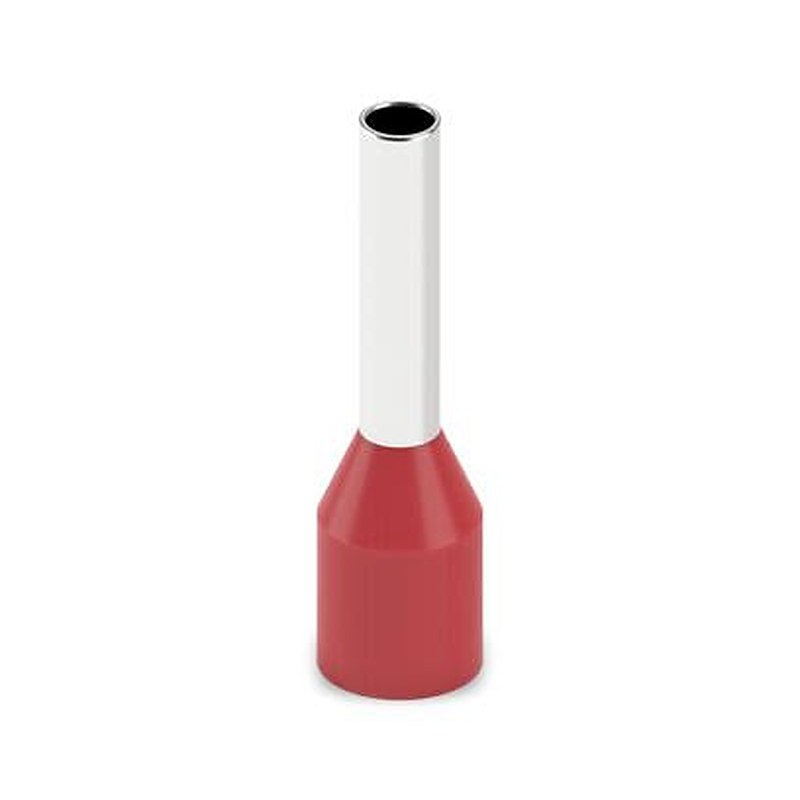 Phoenix Contact, AI-GB Insulated Ferrule, 8 mm Pin Length, 1.8 mm Pin Diameter, Red to 16 AWG Wire Size