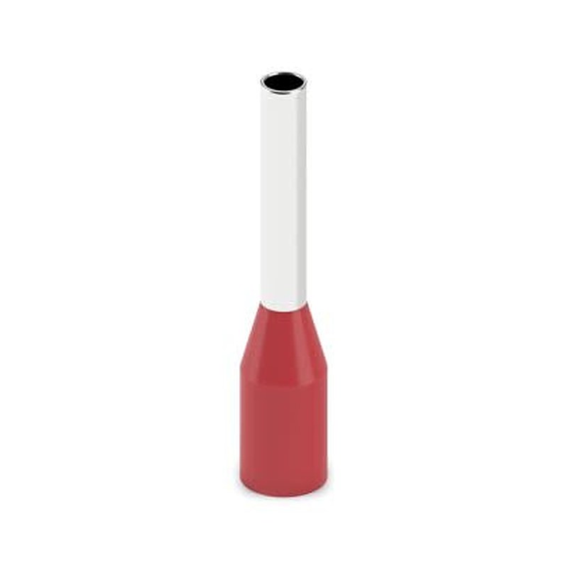 Phoenix Contact Insulated Ferrule, 10 mm Pin Length, 1.7 mm Pin Diameter, Red to 16 AWG Wire Size