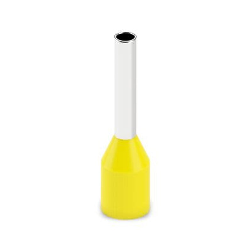 Phoenix Contact, AI-GB Insulated Ferrule, 8 mm Pin Length, 1.5 mm Pin Diameter, Yellow to 18 AWG Wire Size