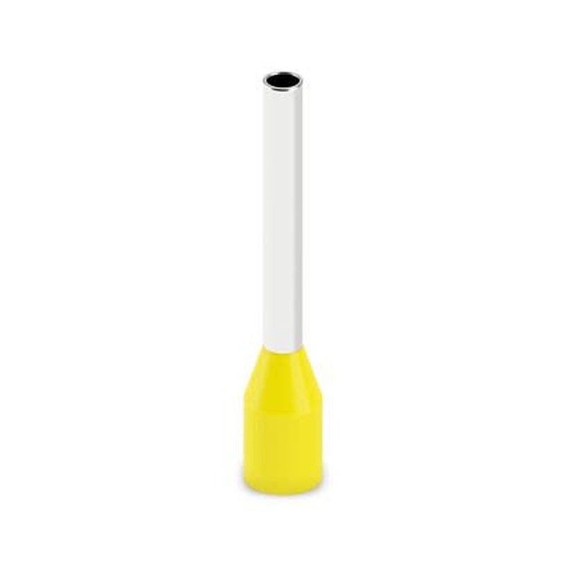 Phoenix Contact, AI Insulated Ferrule, 12 mm Pin Length, 1.5 mm Pin Diameter, Yellow to 18 AWG Wire Size