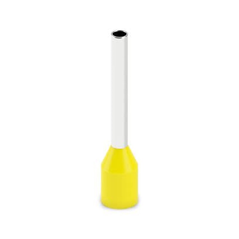 Phoenix Contact, AI-GB Insulated Ferrule, 12 mm Pin Length, 1.5 mm Pin Diameter, Yellow to 18 AWG Wire Size