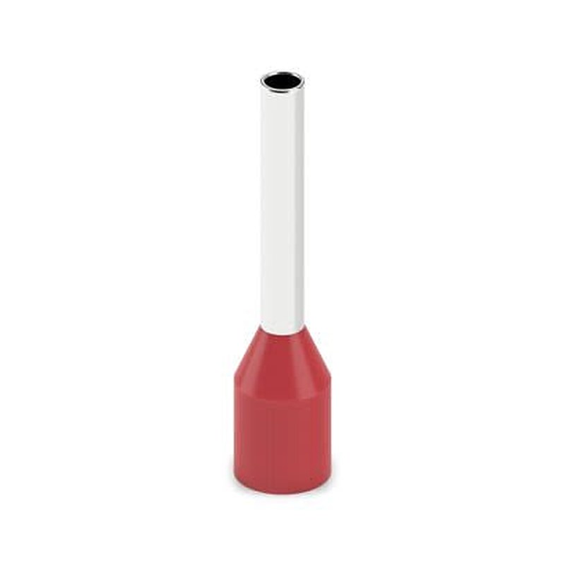 Phoenix Contact Insulated Ferrule, 10 mm Pin Length, 1.5 mm Pin Diameter, Red to 18 AWG Wire Size