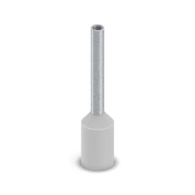 Phoenix Contact, Ferrule A Insulated Bootlace Ferrule, 10 mm Pin Length, 1.3 mm Pin Diameter, Grey to 18 AWG Wire Size