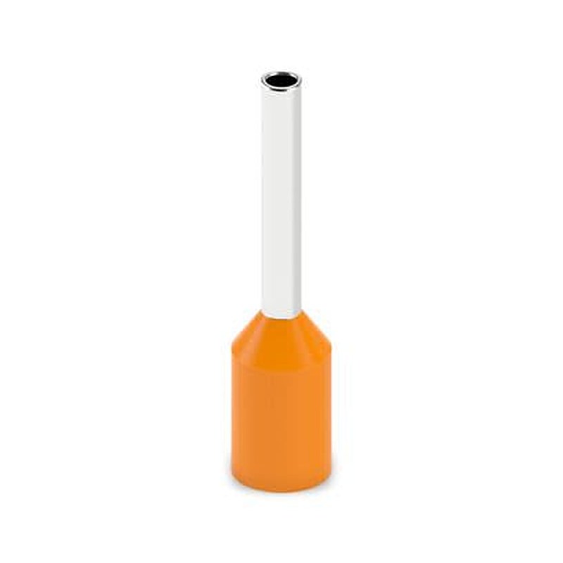 Phoenix Contact, AI-GB Insulated Ferrule, 8 mm Pin Length, 1.1 mm Pin Diameter, Orange to 20 AWG Wire Size