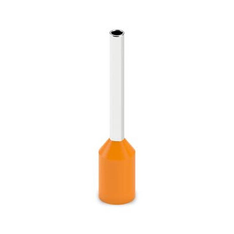 Phoenix Contact, AI-GB Insulated Ferrule, 10 mm Pin Length, 1.1 mm Pin Diameter, Orange to 20 AWG Wire Size