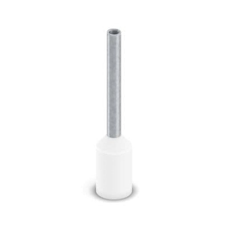 Phoenix Contact, Ferrule A Insulated Bootlace Ferrule, 16 mm Pin Length, 1.1 mm Pin Diameter, White to 20 AWG Wire Size